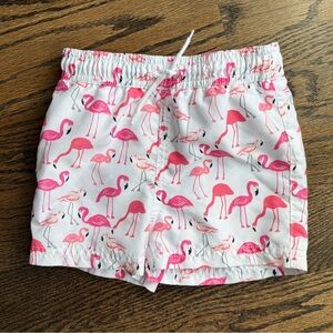 Janie and Jack Pink Flamingo Swim Shorts